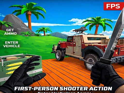 Screenshot of Blocky Zombie Shooting available on retro bowl 26 online